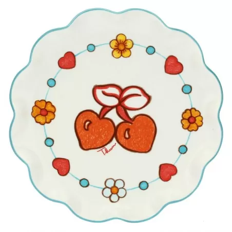 Piattino Folk bordo azzurro - Thun