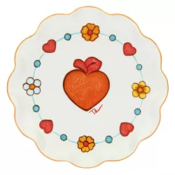 Piattino Folk bordo arancione - Thun