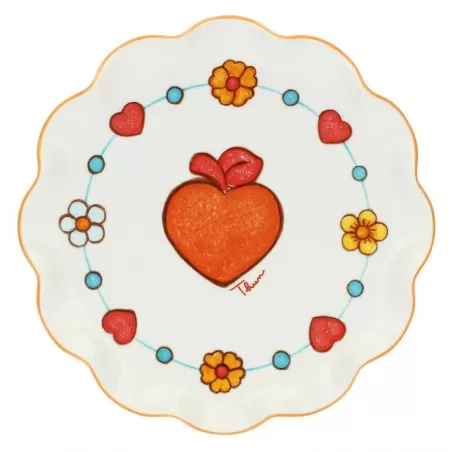 Piattino Folk bordo arancione - Thun