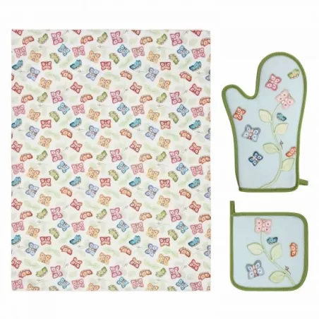 Set guantone, presina, canovaccio Farfalle in Festa - Thun