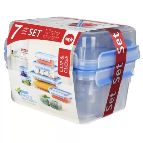 Clip & Close, Contenitore salvafreschezza set 7 pezzi - Emsa
