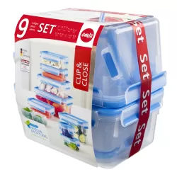 Clip & Close, Contenitore salvafreschezza set 9 pezzi - Emsa