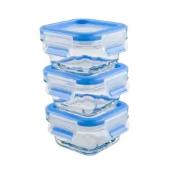 Clip & Close Vetro, Contenitore salvafreschezza set bambini 3x0,18 lt. - Emsa