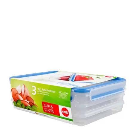 Clip & Close, Contenitore affettati rettangolare 3x1 - Emsa