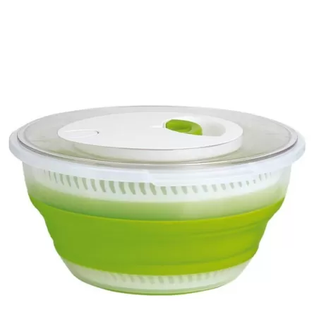 Basic, Centrifuga per insalata pieghevole 4 lt. Verde/trasparente - Emsa