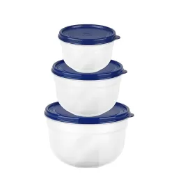 Superline, Contenitore salvafreschezza rotondo basso set 3 pezzi - Emsa