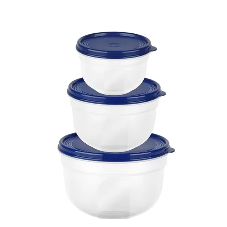 Superline, Contenitore salvafreschezza rotondo basso set 3 pezzi - Emsa