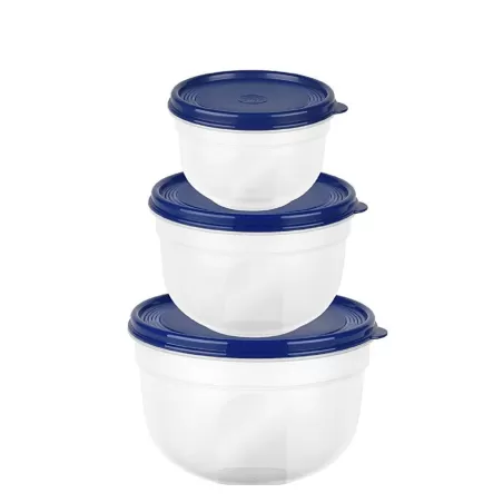 Superline, Contenitore salvafreschezza rotondo basso set 3 pezzi - Emsa
