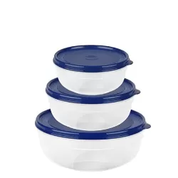 Superline, Contenitore salvafreschezza rotondo basso set 3 pezzi - Emsa