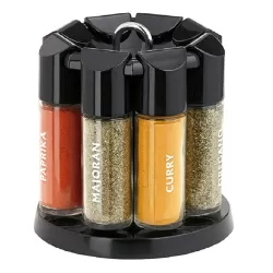 Galerie, Porta spezie girevole 8 spezie Nero - Emsa