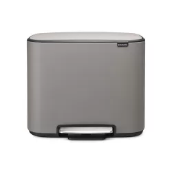 Bo Pedal Bin, 3 x 11L, Mineral Concrete Grey - Brabantia
