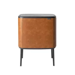 Bo Touch Bin, 11 + 23L vegan leather, Cognac - Brabantia