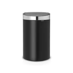 Touch Bin New 40L coperchio Inox Satinato FPP, Nero Opaco - Brabantia