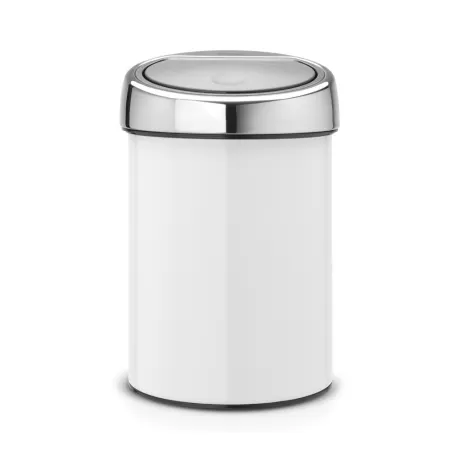 Touch Bin 3L, coperchio Inox Lucido, Bianco - Brabantia
