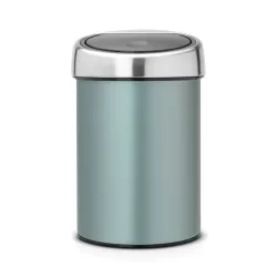 Touch Bin 3L, coperchio Inox Lucido, Metallic Mint - Brabantia