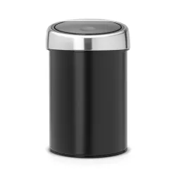Touch Bin 3L, coperchio Inox Lucido, Nero Opaco - Brabantia