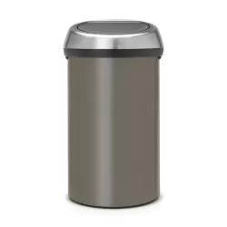 Touch Bin 60L coperchio Inox Satinato FPP, Platinum - Brabantia