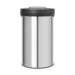 Big Bin 60L, coperchio in plastica Nero, anti-impronte, Inox Satinato FPP - Brabantia