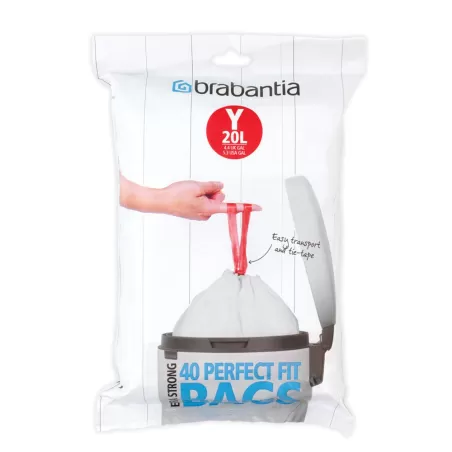 PerfectFit Bags Y, 20L - dispenser 40 sacchetti, Bianco - Brabantia