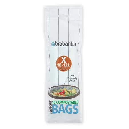 Compostable PerfectFit Bags X, 12L - rotolo 10 sacchetti, Verde - Brabantia