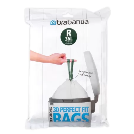 PerfectFit Bags R, 36L - dispenser 30 sacchetti, Bianco - Brabantia