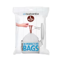 PerfectFit Bags L, 40-45L - dispenser 30 sacchetti, Bianco - Brabantia