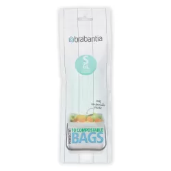 Compostable PerfectFit Bags S, 6L - rotolo 10 sacchetti, Verde - Brabantia