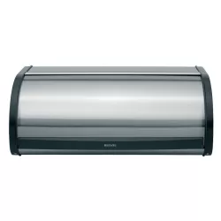 Roll Top Bread Bin, anti-impronte, lati Nero Opaco , Inox Satinato FPP - Brabantia