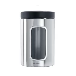 Window Canister 1.4L coperchio Nero, Inox Lucido - Brabantia