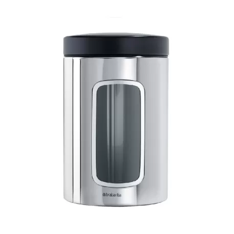 Window Canister 1.4L coperchio Nero, Inox Lucido - Brabantia