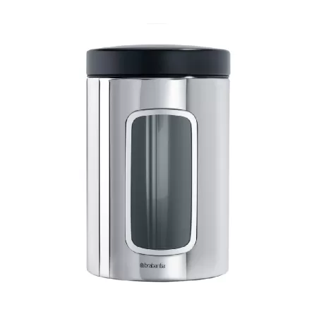 Window Canister 1.4L coperchio Nero, Inox Lucido - Brabantia