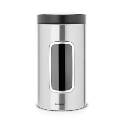 Window Canister 1.7L anti-impronte, coperchio Nero Opaco, Inox Satinato FPP - Brabantia
