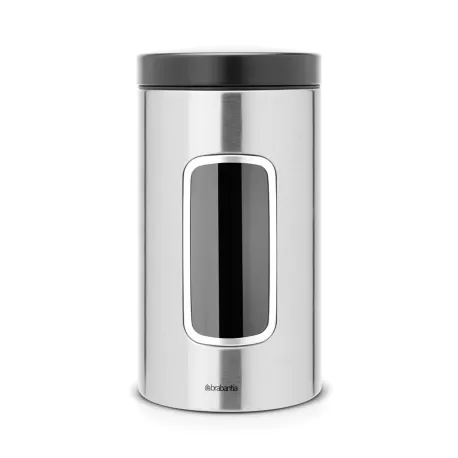 Window Canister 1.7L anti-impronte, coperchio Nero Opaco, Inox Satinato FPP - Brabantia