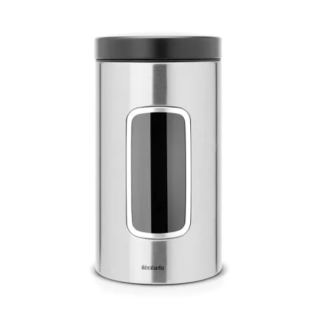 Window Canister 1.7L anti-impronte, coperchio Nero Opaco, Inox Satinato FPP - Brabantia