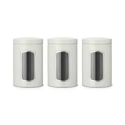Set 3 Window Canister 1.4L, Bianco - Brabantia