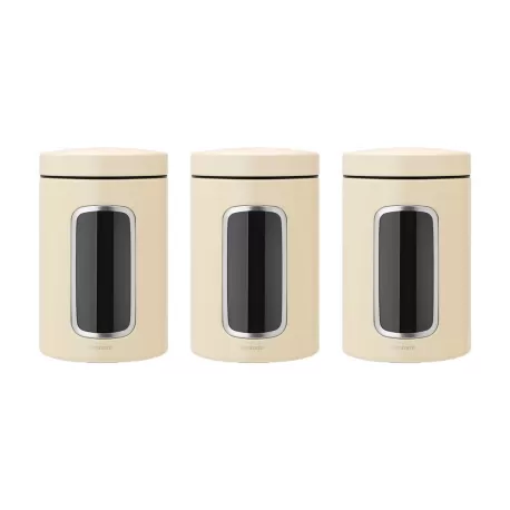Set 3 Window Canister 1.4L, Almond - Brabantia