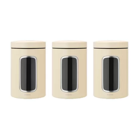 Set 3 Window Canister 1.4L, Almond - Brabantia