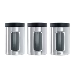 Window Canister 1.4L coperchio Nero, Inox Lucido - Brabantia