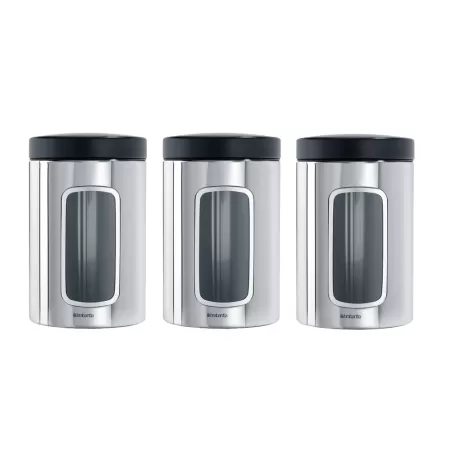 Window Canister 1.4L coperchio Nero, Inox Lucido - Brabantia