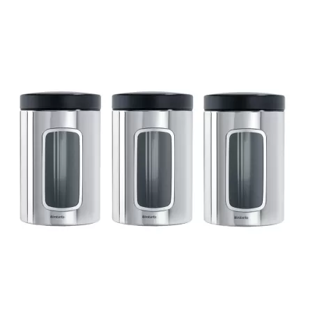 Window Canister 1.4L coperchio Nero, Inox Lucido - Brabantia
