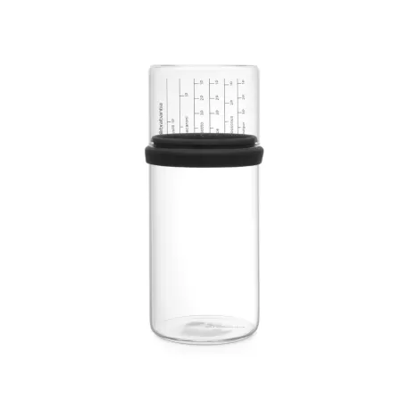 Glass Storage Jar con dosatore, 1 litri, Dark Grey - Brabantia