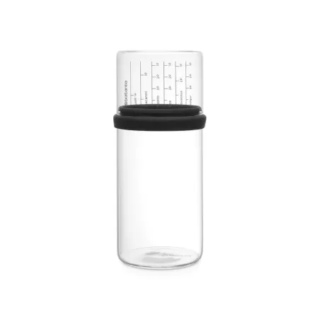 Glass Storage Jar con dosatore, 1 litri, Dark Grey - Brabantia