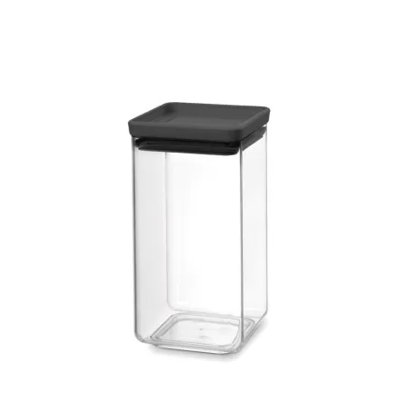 Stackable Square Canister 1.6L, Tasty+ Dark Grey - Brabantia