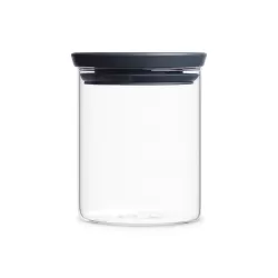 Stackable Glass Jar 0.6L, Dark Grey - Brabantia