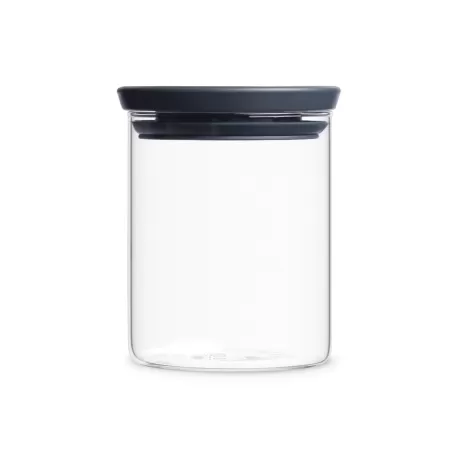Stackable Glass Jar 0.6L, Dark Grey - Brabantia