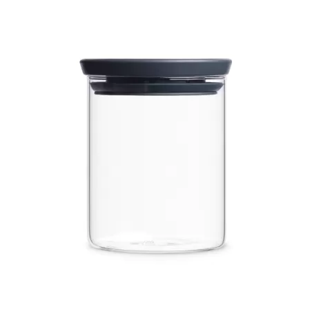 Stackable Glass Jar 0.6L, Dark Grey - Brabantia