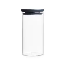 Stackable Glass Jar 1.1L, Dark Grey - Brabantia