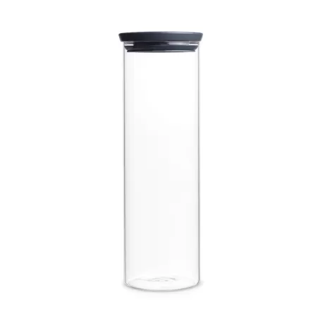 Stackable Glass Jar 1.9L, Dark Grey - Brabantia
