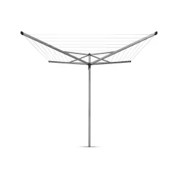 Essential 50 metri - include tubo di fissaggio in plastica, Metallic Grey - Brabantia