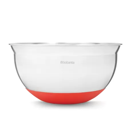 Mixing Bowl 1.6L - Ø 22 cm base Red, Inox Satinato - Brabantia